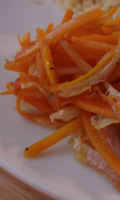 Mariage de carottes, poivron et échalote